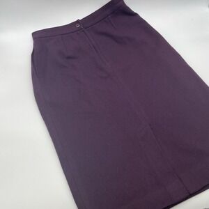 Vintage 60s  100% Wool Midi Skirt Womens SZ 10 Maroon  Lined Classic